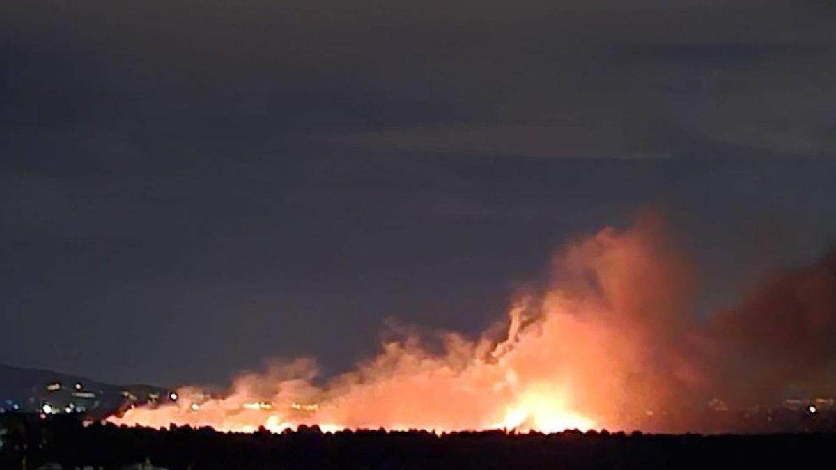 Imatge de l'incendi a la zona de les Planes.