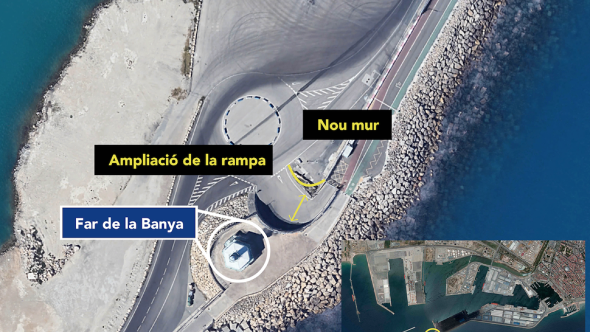 Plano de las obras en el Faro de la Banya.