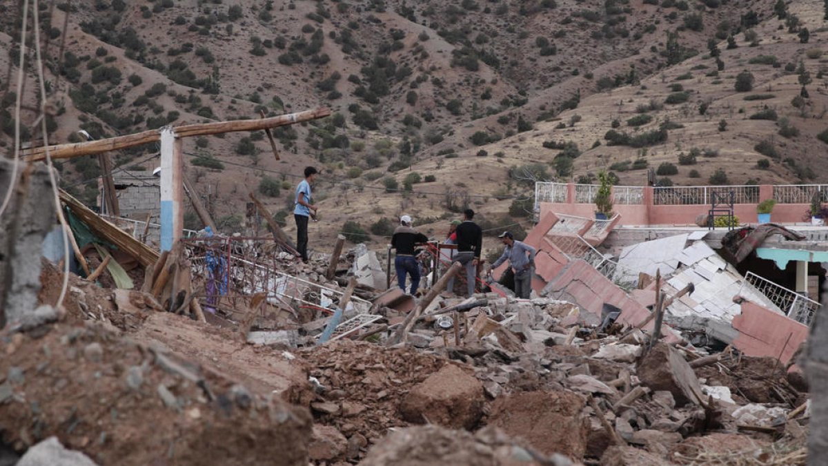Imatge del poble de Targa després del terratrèmol
