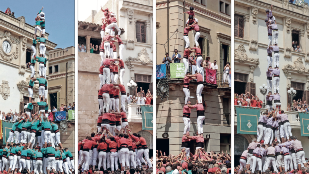 El 3 de 10fm dels Castellers de Vilafranca; el 5 de 9f(c) de la Joves; el 2d8(c) de la Vella; i el 2 de 9fm dels Minyons de Sant Fèlix 2023.