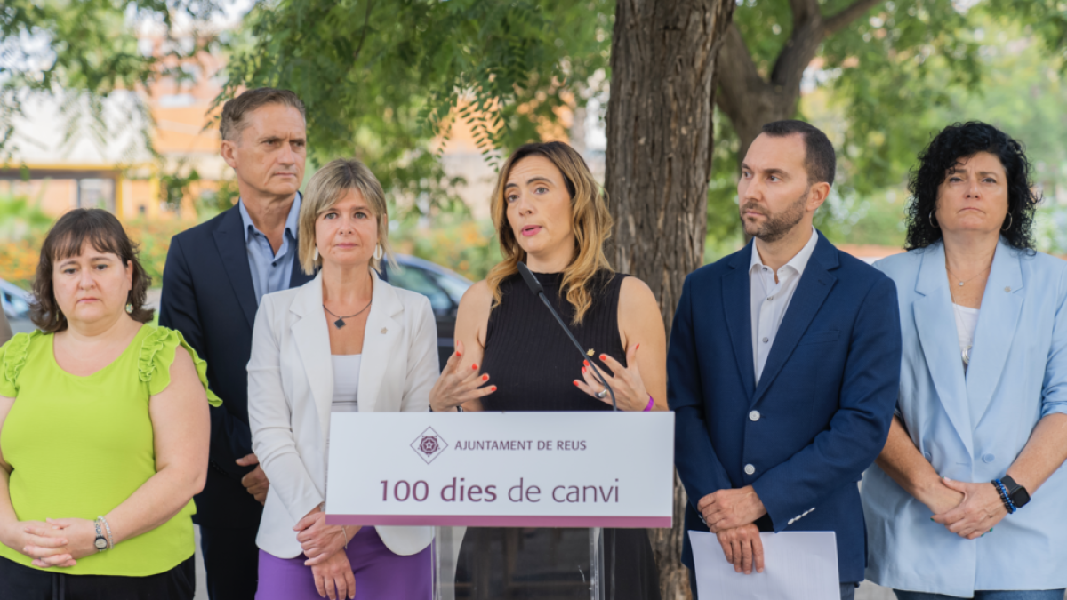 Imatge de l'acte de balanç dels primers cent dies de govern a l'Ajuntament de Reus al parc de Mas Iglesias.