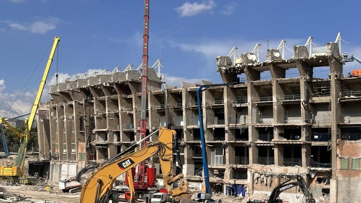 Imagen del estado de las obras en el Camp Nou de la semana pasada.