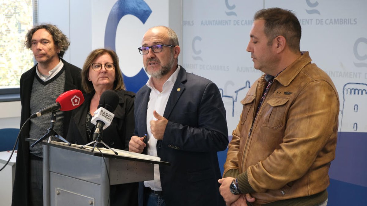 Jordi Barberà, Camí Mendoza i Alfredo Clúa, ahir.