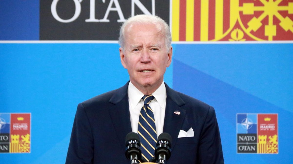 El presidente de EEUU, Joe Biden, en rueda de prensa en la cumbre de la OTAN.