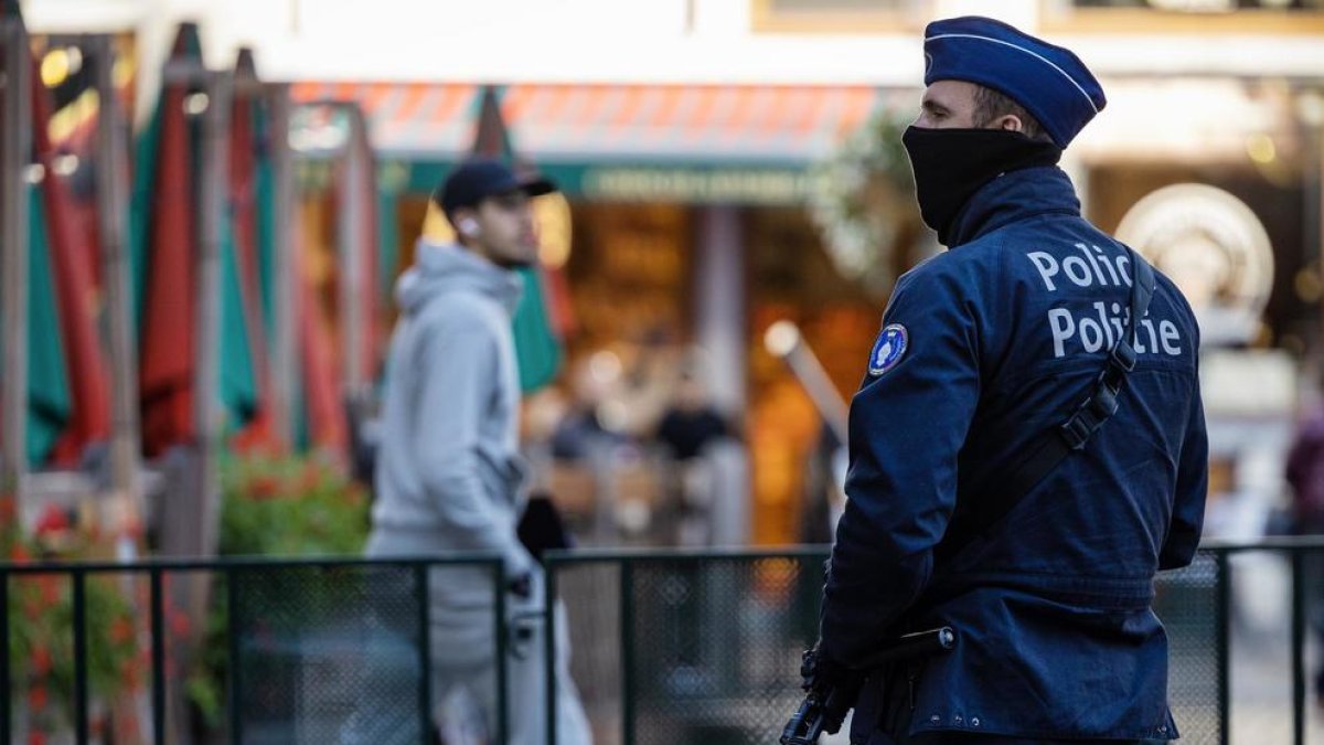 Imatge de l'operatiu policial d'aquest dimarts a Brussel·les.