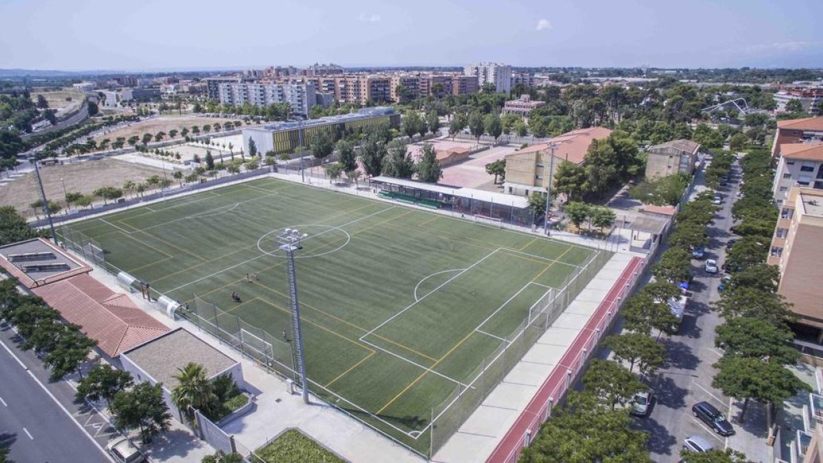 Imatge del camp de futbol de Mas Pellicer.