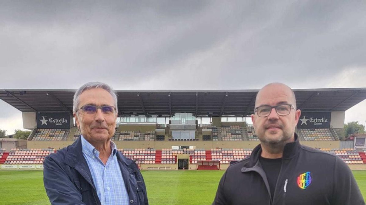 Ernest Aymamí i Xavi Guix, presidents del Consell Esportiu del Baix Camp i de la Fundació de Futbol Base Reus