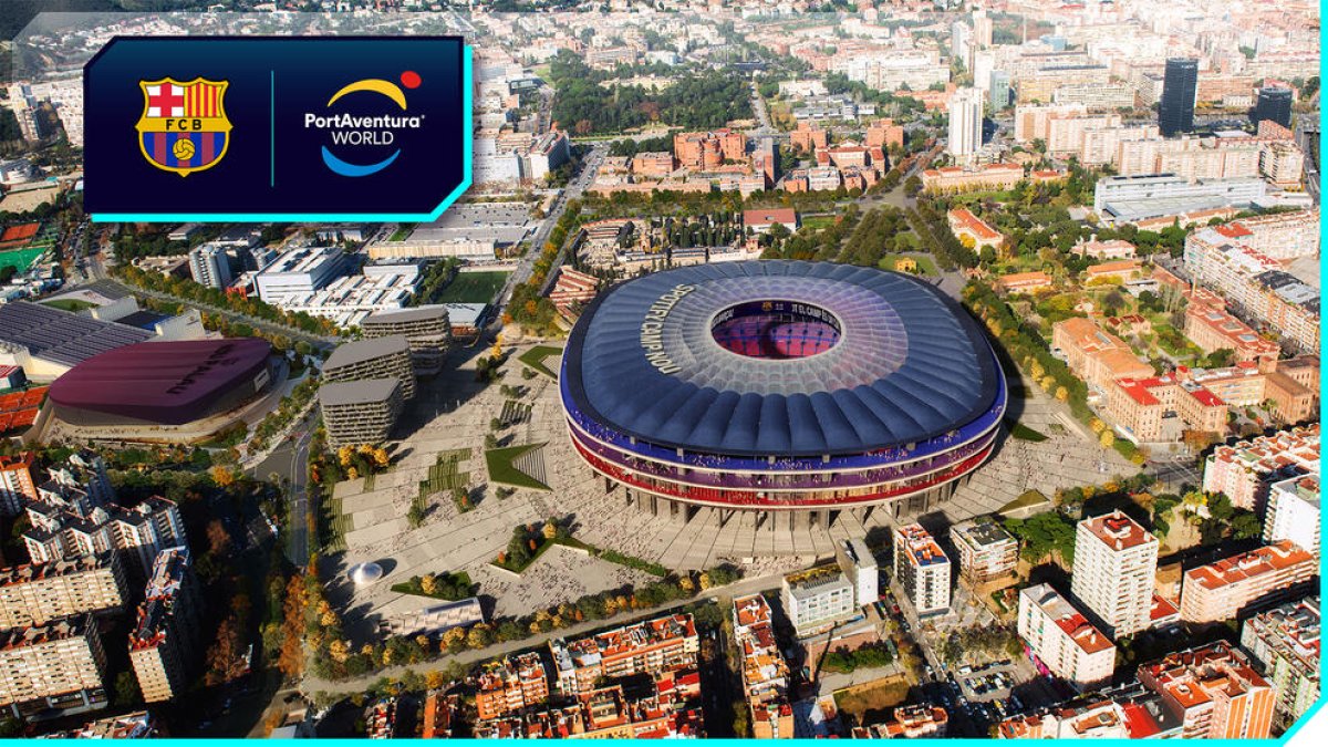 Imagen de la proyección del Nou Camp Nou y el Espai Barça que está en construcción.