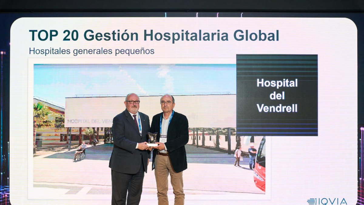 Josep Mercadé, director del Hospital de El Vendrell, en el momento de la recepción del premio TOP 20 en Madrid.