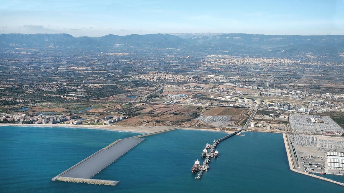 Simulació del futur contradic de Ponent al port de Tarragona.