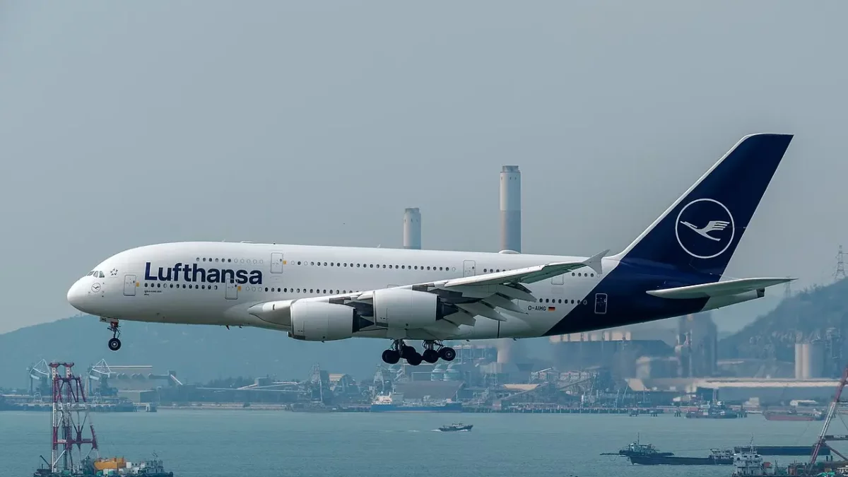 Imatge d'un avió de la companyia Deutsche Lufthansa.