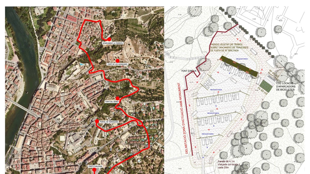 El circuit verd començarà al Fortí d'Orleans i acabarà a la Torre medieval de Remolins.