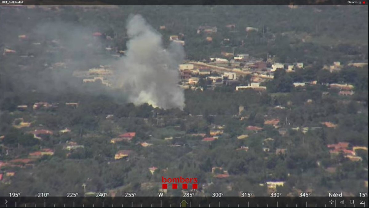 Imatge aèria de l'incendi a Roquetes