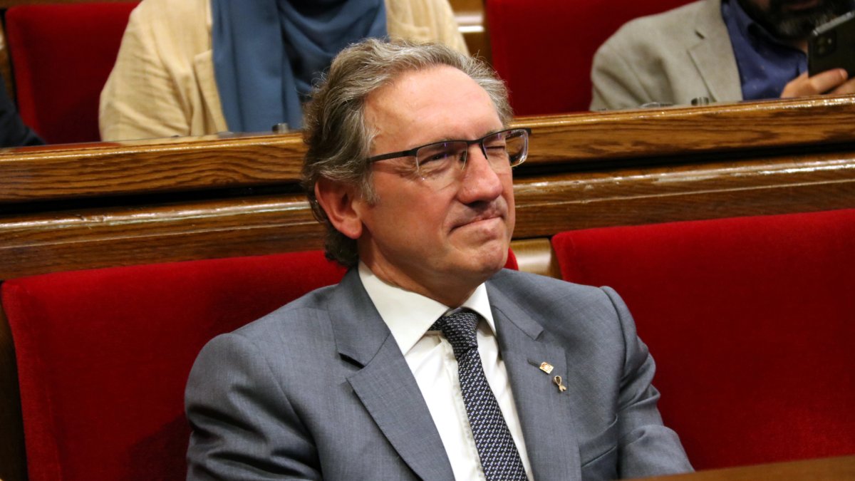 El conseller Jaume Giró, al ple del Parlament