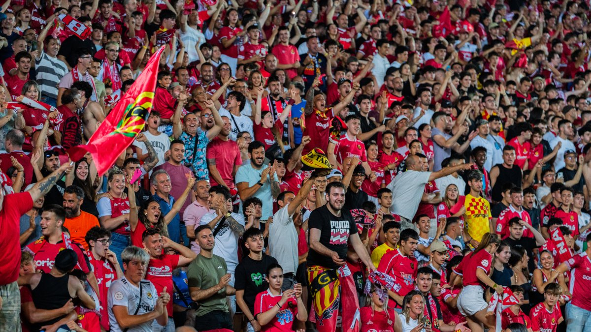 Imatge del partit entre el Nàstic i el Málaga