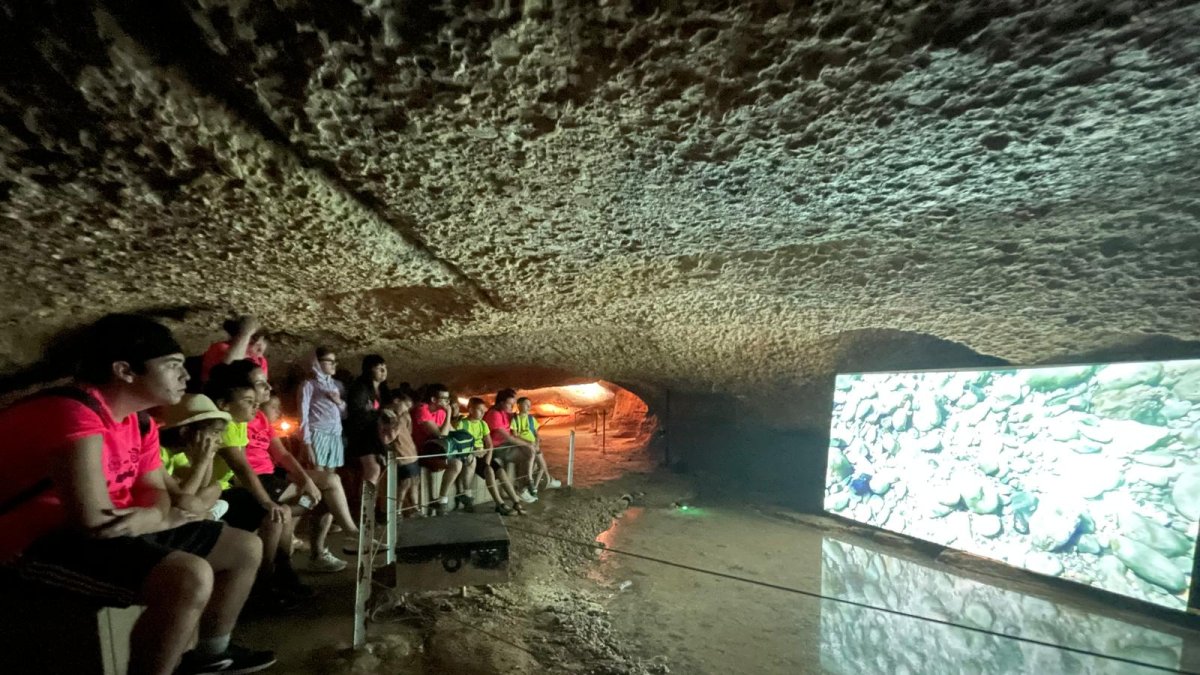 Imatge de la visita a les coves de l'Espluga.