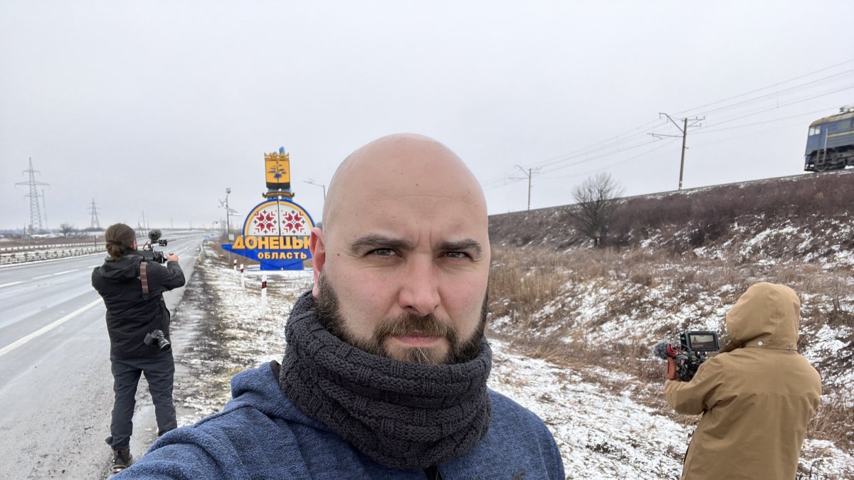 Pablo González a l'entrada del Donbass.