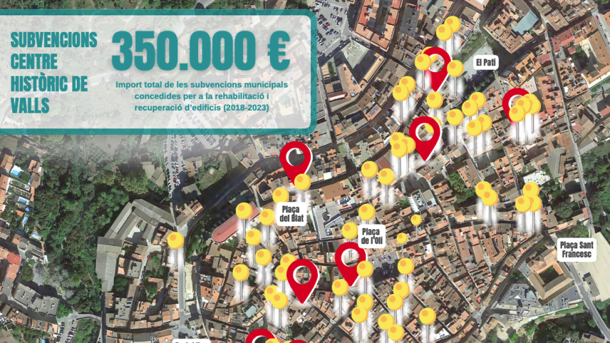 Mapa dels immobles rehabilitat entre el 2018 i el 2023.