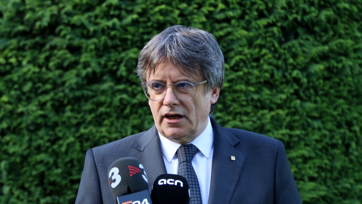 Carles Puigdemont, aquest dissabte a la Casa de la República, a Waterloo