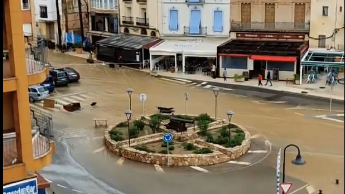 Imatge de les inundacions a l'Ametlla de Mar