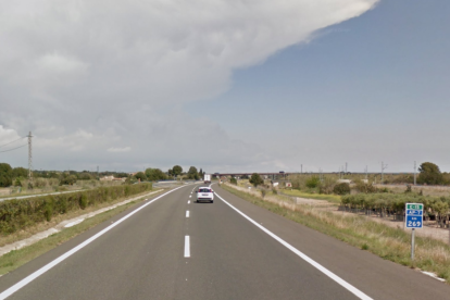 Imatge de l'AP-7 al seu pas per Mont-roig del Camp.