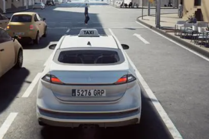Un dels carrers de Barcelona al nou videojoc 'Taxi Life: A City Driving Simulator'.