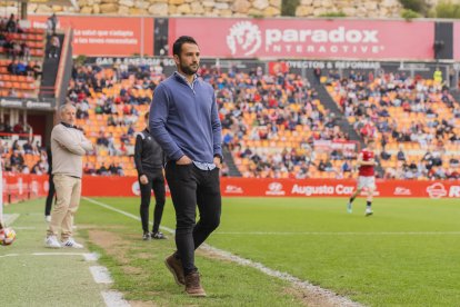 Dani Vidal a l'àrea tècnica en el partit contra el Fuenlabrada.