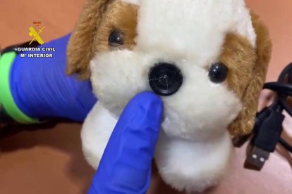 Una de las microcámaras que se encontró en un peluche.