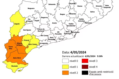 Imatge del mapa del Pla Alfa d'aquest dissabte