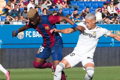 Alan Godoy durant el partit contra el Barça.
