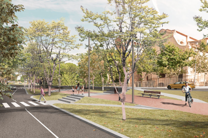 Render de cómo se espera que sea el entorno del nuevo Mercado de Cambrils.