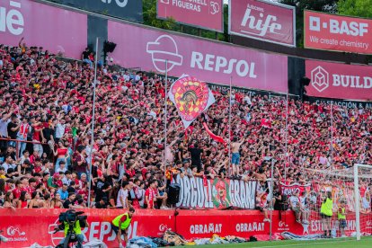 Imatge del partit entre el Nàstic i el Málaga