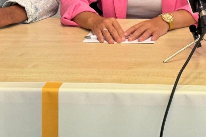 Los tres portavoces durante el anuncio de la moción conjunta que han presentado.