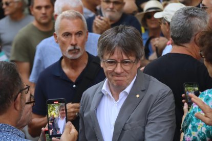 Imagen de archivo de Carles Puigdemont al acto en Els Banys y Palaldà por los cuatro años de Junts