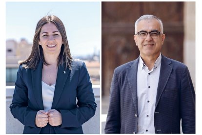 A l’esquerra, Lucía López, nova delegada del Govern de la Generalitat. A la dreta, Andreu Martín, futurible nou subdelegat del Govern Espanyol.