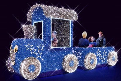 Recreació virtual d’un prototip de trenet de Nadal tridimensional de l’empresa ICTT, que opta a instal·lar els elements 3D a les places de Reus.
