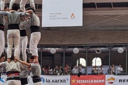 Els Castellers de Sants van optar per un 4de9 amb folre a la segona ronda.