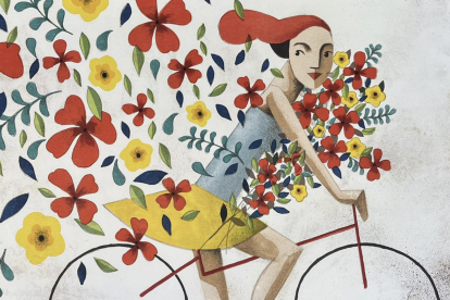 La litografia ‘Flors’, amb la característica figura femenina de l’artista.