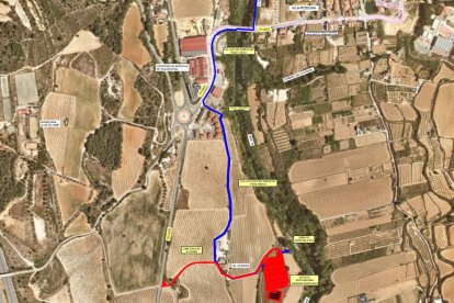 Ubicació de la depuradora i traçat dels col·lectors.