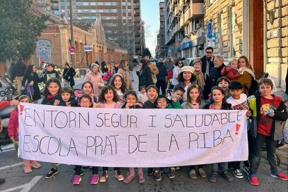 Alumnes i famílies, durant una de les mobilitzacions per demanar entorns escolars «segurs i saludables»