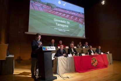 El presidente Lluís Fàbregas en la última Junta de Accionistas.