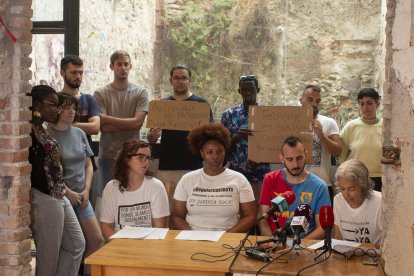Imatge de la protesta d’ahir a la Sageta de Foc.