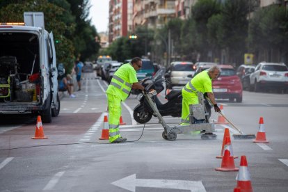 Imatge dels treballs al carrer Pere Martell de Tarragona.