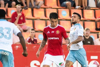 Juanda Ramos durant el duel contra el Zaragoza.