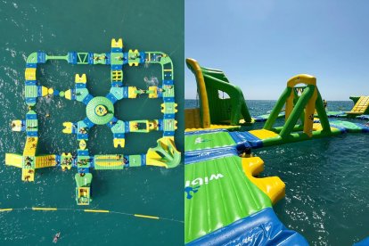 Imagen del nuevo parque acuático hinchable de Roda de Berà.