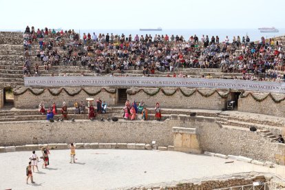 Imatges de la lluita de gladiadors de Tarraco Viva.