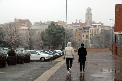 Imágenes de la nieve en Falset, este jueves 7 de enero de 2021