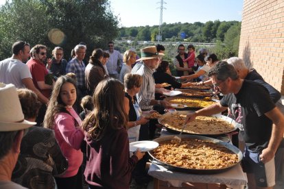 Imatge de les paelles que s'han servir aquest dimarts a Ferran