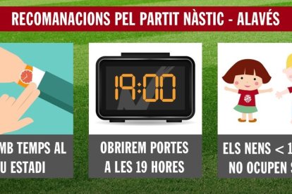 El Nàstic recomienda a la afición que llegue al Nou Estadi con tiempo