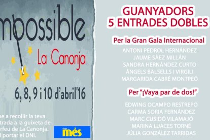 Consulta els guanyadors de les entrades per a 'Impossible'